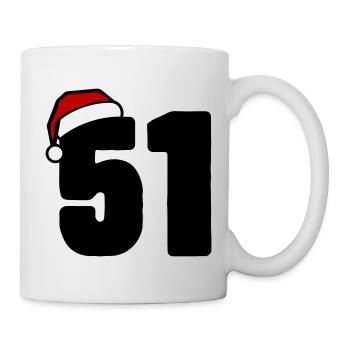 51 Zahl Weihnachten - Tasse - Weiß - Rechts