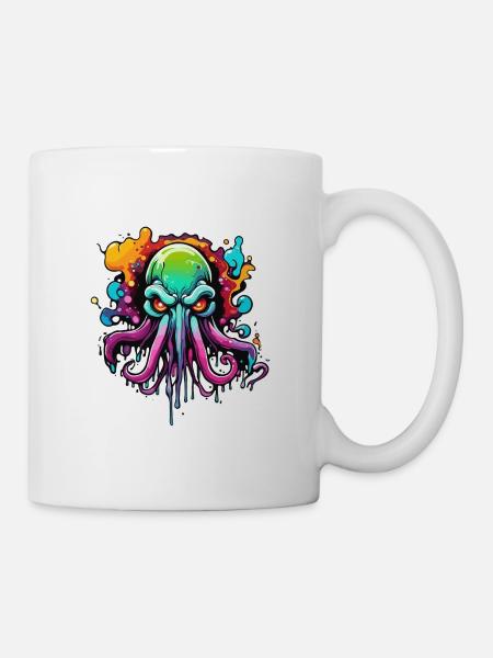 Cthulhu / Demon / Fantasie / Horror / tentakelig - Tasse - Weiß