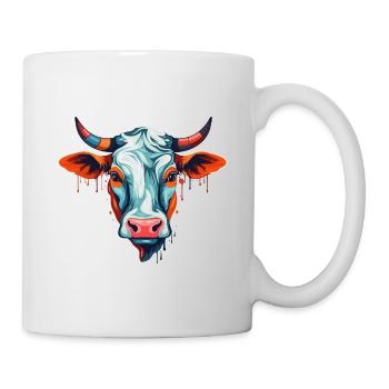 Vache Aquarelle Colorée Dessin Animé Kawaii Animal - Mug blanc - blanc - Droite