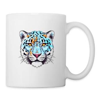 Léopard des neiges Aquarelle colorée Dessin animé Kawaii An - Mug blanc - blanc - Droite