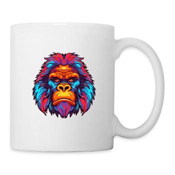 Gorilla Colorful Watercolor Cartoon Kawaii Animal - Mug - white - Right
