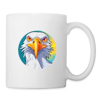 Seagull Colorful Watercolor Cartoon Kawaii Animal - Mug - white - Right