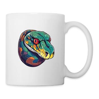 Anaconda Colorful Watercolor Cartoon Kawaii Animal - Mug - white - Right