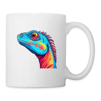 Lizard Colorful Watercolor Cartoon Kawaii Animal - Mug - white - Right