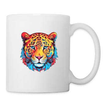 Leopard Colorful Watercolor Cartoon Kawaii Animal - Mug - white - Right