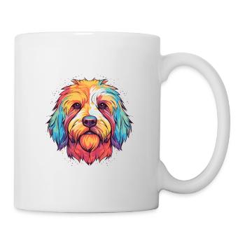 Hund Buntes Aquarell Cartoon Kawaii Tier - Tasse - Weiß - Rechts