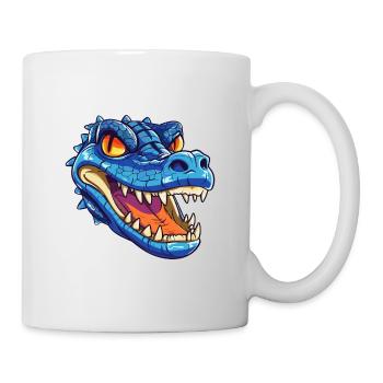 Krokodil bunte Aquarell-Karikatur Kawaii Anima - Tasse - Weiß - Rechts