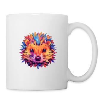 Igel Buntes Aquarell Cartoon Kawaii Tier - Tasse - Weiß - Rechts