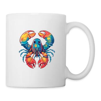 Homard Aquarelle Colorée Dessin Animé Kawaii Animal - Mug blanc - blanc - Droite