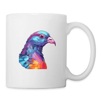 Pigeon Aquarelle Colorée Dessin Animé Kawaii Animal - Mug blanc - blanc - Droite