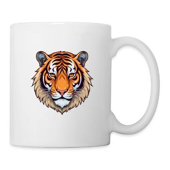 Tiger Buntes Aquarell Cartoon Kawaii Tier - Tasse - Weiß - Rechts