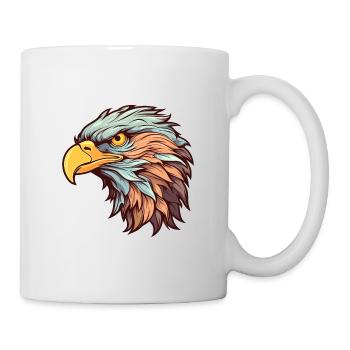 Adler Buntes Aquarell Cartoon Kawaii Tier - Tasse - Weiß - Rechts