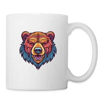 Bär buntes Aquarell Cartoon Kawaii Tier - Tasse - Weiß - Rechts