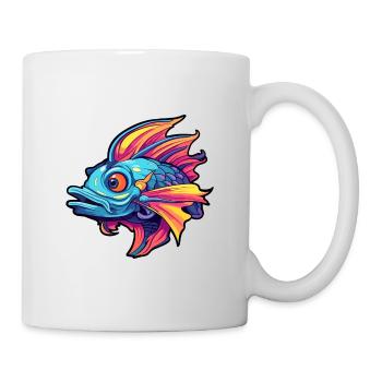 Wels buntes Aquarell Karikatur Kawaii Tier - Tasse - Weiß - Rechts