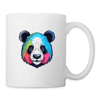 Panda Buntes Aquarell Cartoon Kawaii Tier - Tasse - Weiß - Rechts