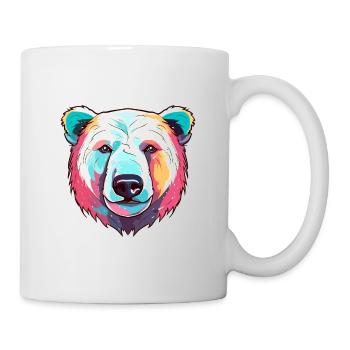 Ours Polaire Aquarelle Colorée Dessin Animé Kawaii Anim - Mug blanc - blanc - Droite