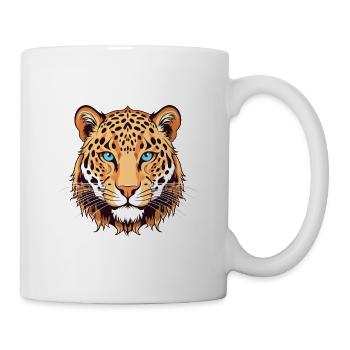Amur Leopard Colorful Watercolor Cartoon Kawaii An - Mug - white - Right