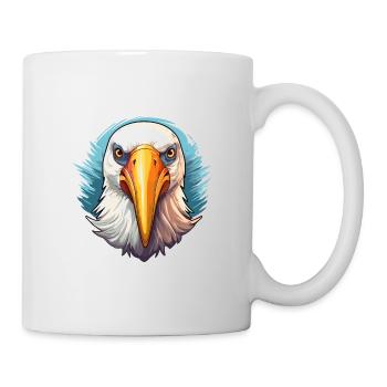 Albatros Bunte Aquarell-Karikatur Kawaii Anima - Tasse - Weiß - Rechts