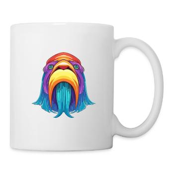 Walrus Colorful Watercolor Cartoon Kawaii Animal - Mug - white - Right