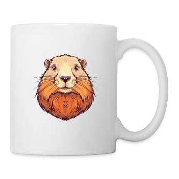 Murmeltier buntes Aquarell Cartoon Kawaii Tier - Tasse - Weiß - Rechts