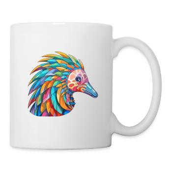 Echidna Colorful Watercolor Cartoon Kawaii Animal - Mug - white - Right