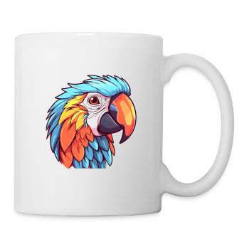 Parrot Colorful Watercolor Cartoon Kawaii Animal - Mug - white - Right