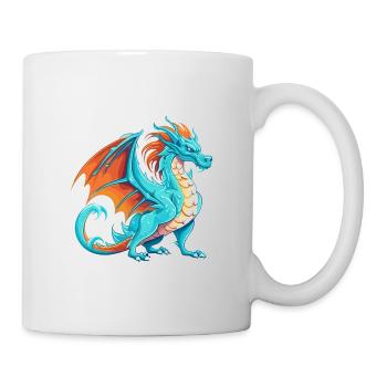 Dragon Aquarelle Colorée Dessin Animé Kawaii Animal - Mug blanc - blanc - Droite