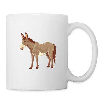 Âne Coloré Aquarelle Dessin Animé Kawaii Animal - Mug blanc - blanc - Droite