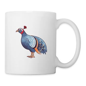 Guinea Fowl Colorful Watercolor Cartoon Kawaii Ani - Mug - white - Right