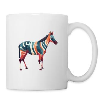 Okapi Colorful Watercolor Cartoon Kawaii Animal - Mug - white - Right