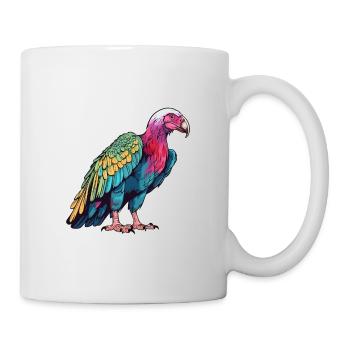 Geier Buntes Aquarell Cartoon Kawaii Tier - Tasse - Weiß - Rechts