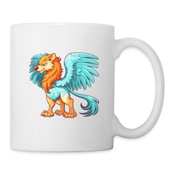 Griffon Aquarelle Colorée Dessin Animé Kawaii Animal - Mug blanc - blanc - Droite