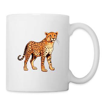 Guépard coloré aquarelle dessin animé kawaii Animal - Mug blanc - blanc - Droite