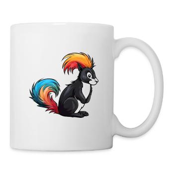 Skunk Aquarelle Colorée Dessin Animé Kawaii Animal - Mug blanc - blanc - Droite
