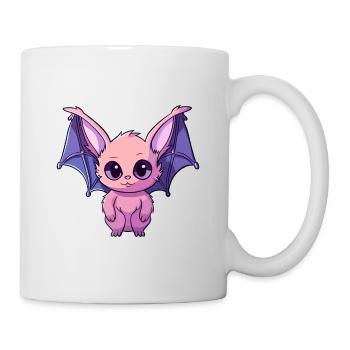 Fledermaus buntes Aquarell Cartoon Kawaii Tier - Tasse - Weiß - Rechts