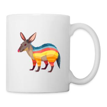 Aardvark Colorful Watercolor Cartoon Kawaii Animal - Mug - white - Right