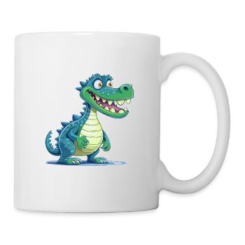 Krokodil bunte Aquarell-Karikatur Kawaii Anima - Tasse - Weiß - Rechts