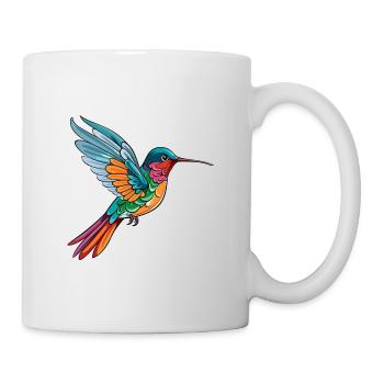 Hummingbird Colorful Watercolor Cartoon Kawaii Ani - Mug - white - Right
