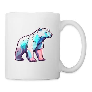 Ours Polaire Aquarelle Colorée Dessin Animé Kawaii Anim - Mug blanc - blanc - Droite