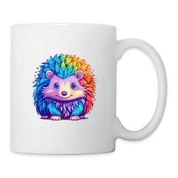Igel Buntes Aquarell Cartoon Kawaii Tier - Tasse - Weiß - Rechts