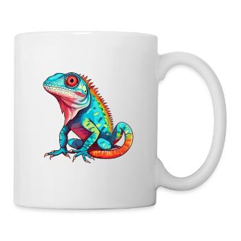 Lizard Colorful Watercolor Cartoon Kawaii Animal - Mug - white - Right