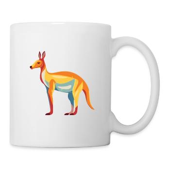 Kangaroo Colorful Watercolor Cartoon Kawaii Animal - Mug - white - Right