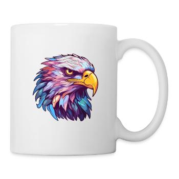 Adler Buntes Aquarell Cartoon Kawaii Tier - Tasse - Weiß - Rechts