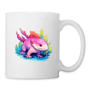 Axolotl Aquarelle Colorée Dessin Animé Kawaii Animal - Mug blanc - blanc - Droite