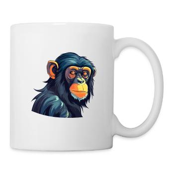 Bonobo Colorful Watercolor Cartoon Kawaii Animal - Mug - white - Right