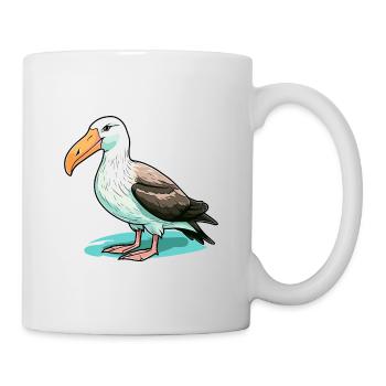 Albatros Bunte Aquarell-Karikatur Kawaii Anima - Tasse - Weiß - Rechts