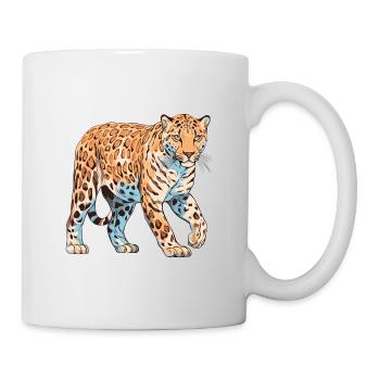 Amur Leopard Colorful Watercolor Cartoon Kawaii An - Mug - white - Right