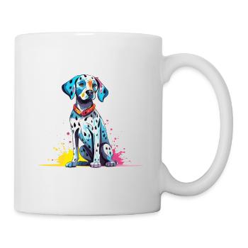 Dalmatien Chien Coloré Aquarelle Dessin Animé Kawaii A - Mug blanc - blanc - Droite