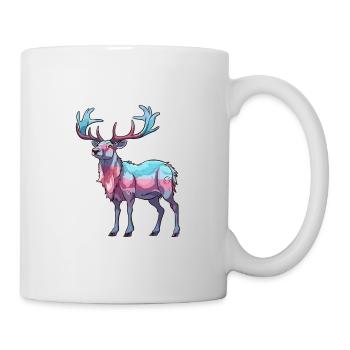 Karibu buntes Aquarell Cartoon Kawaii Tier - Tasse - Weiß - Rechts