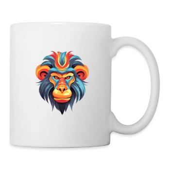 Mandrill Aquarelle Colorée Dessin Animé Kawaii Animal - Mug blanc - blanc - Droite